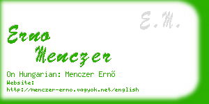 erno menczer business card